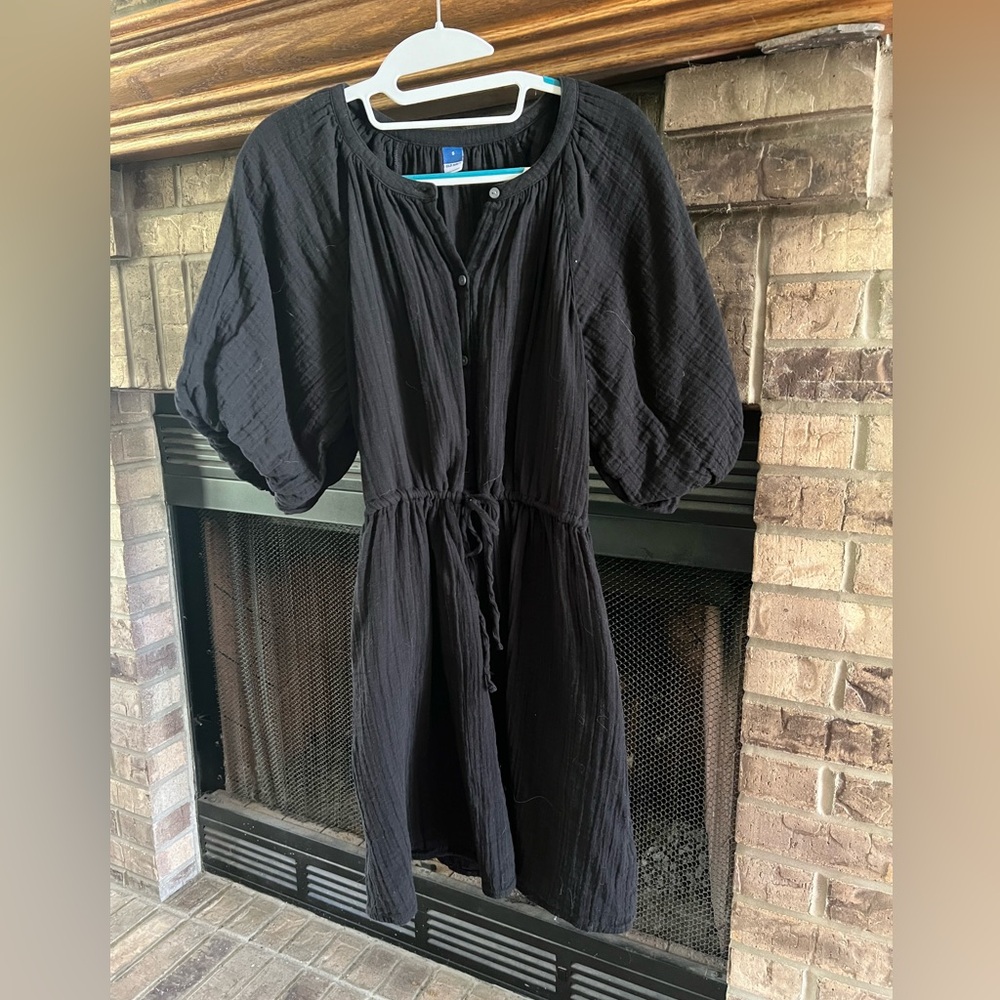 Women’s black puff sleeve mini dress - Size S